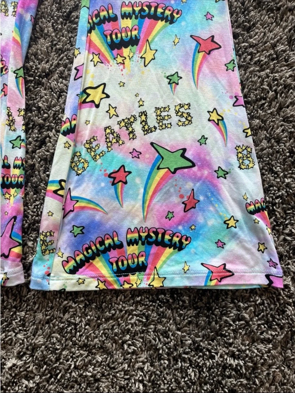 NWT The Beatles Bums n Roses Magical Mystery Tour Bell Bottom Set Girls 7/8